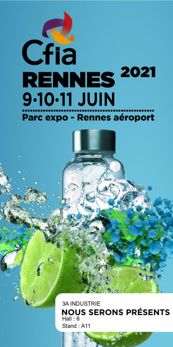 3A industrie au CFIA de Rennes, Hall 6, Stand A11 3A industrie au CFIA de Rennes, Hall 6, Stand A11